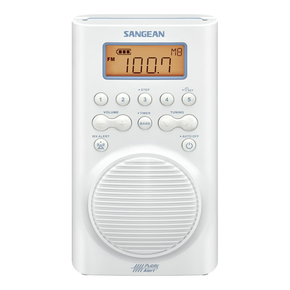 Sangean AM/FM Weather Band Emergency Waterproof Shower Clock Radio With