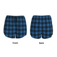 thumbnail image 5 of Picia Blue Black Plaid Pattern Women's 2 in 1 Athletic Running Shorts High Waisted Workout Casual Gym Sweat Shorts with Comfy Liner Zipper Pockets-XX-Large, 5 of 9