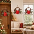 thumbnail image 6 of Bcylexb Christmas Rattan Wreaths for Front Door, 13.8" Artificial Poinsettia Wreaths with Red Ball Ornaments Hanging Door Wreath for Wall Window Porch Winter Decor, 6 of 6