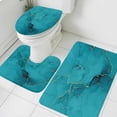 thumbnail image 3 of Turquoise Marble Bath Mat 3 Piece Bathroom Rug Set, Minimalist Abstract Golden Fluid Art Non Slip Bath Rug Contour Mat and Toilet Lid Cover, Absorbent Shower Mats Soft Bath Rugs and Mats Sets, 3 of 8