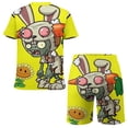 thumbnail image 2 of Plants Vs Zombies Boys Girls Short Sleeve Mesh T-Shirt And Shorts Outfit Set Summer Clothes Set for Kids, 2 of 8