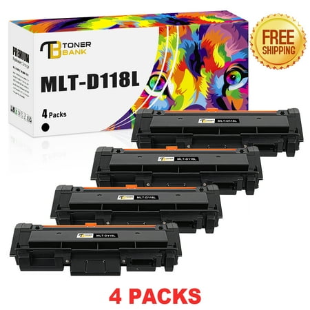 Toner Bank Compatible Toner Cartridge Replacement for Samsung MLTD118L MLT-D118L MLT-D118L/XAA High Yield Samsung Xpress M3065FW M3015DW (Black, 4-Pack)