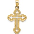 thumbnail image 5 of 14K Yellow Gold Cut-Out Budded Cross Charm (25 X 16) Made In United States d3505, 5 of 6
