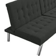 thumbnail image 5 of Glavbiku 68" Modern Futon Sofa Bed, Folding Fabric Couch Bed with Metal Legs,Black,Adult, 5 of 11