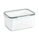 thumbnail image 1 of Caja De Cesta De Almacenamiento De Drenaje Contenedores De Frutas, Contenedor De Almacenamiento De Verduras Transparente Con Diseño De Drenaje, Almacenamiento De Cocina Multiusos, 1 of 8