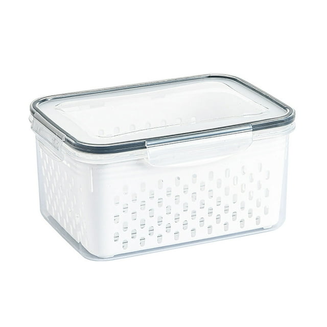Contenedores de Almacenamiento de frutas para nunca, Caja de Cesta de Almacenamiento de Dreneze Transparente Con Colador extra, Organizador de Refrigerador para El Hogar,
