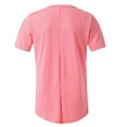 thumbnail image 3 of Men's Crew Neck Muscle Workout Athletic T-Shirt Bodybuilding Fashion Short Sleeve Slim Fit Zipper Tee Top 2025 Casual Solid Color Big and Tall Shirts Basic Classic Hip Hop T-Shirt, Pink L, 3 of 5