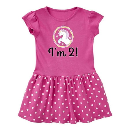 

Inktastic 2nd Birthday Unicorn Party Girls Gift Toddler Girl Dress
