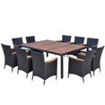 thumbnail image 1 of Online Gym Shop CB18827 Outdoor Dining Set Poly Rattan, Black - 11 Piece, 1 of 1