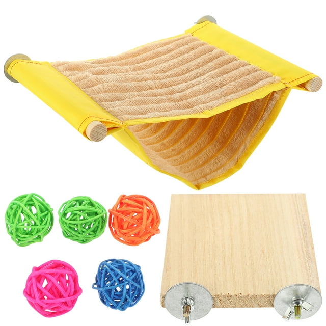 1 Set of Guinea Pig Sleeping Bed Springboard Hanging Hammock Warm Sleeping Bed Toy Ball
