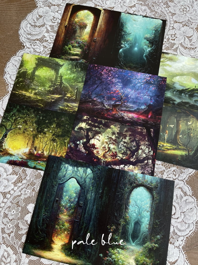 23 Sheets Enchanted Forest Scrapbook Paper - A5 Size DIY Junk Journal Material for Creative Crafting
