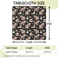 thumbnail image 2 of Black Highland Cow Flower Gnome Pattern Square Fitted Tablecloth with Elastic Edge,Square Table Cover,Washable Elastic Table Cover for Home Kitchen Party Decor 36"x36", 2 of 6