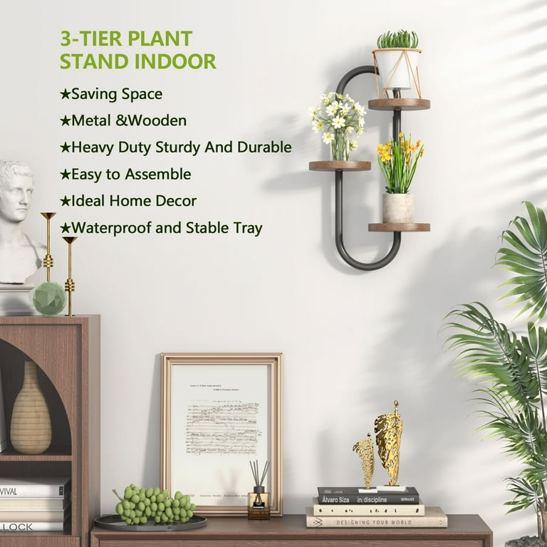 FKS LIFE Wall Mounted Plant Stands Indoor Plant Stand 3 Tier