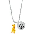 thumbnail image 1 of Delight Jewelry Resin Yellow Geronimo the Giraffe Silvertone Script Initial Disc - B - Charm Necklace, 20"+3", 1 of 4
