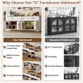 thumbnail image 5 of Blotout 70" Large Sideboard Buffet Cabinet with 3 Drawers & 4 Doors, Farmhouse Kitchen Sideboard Storage Cabinet with 8 Door Shelves & Charge Station, Coffee Bar Cabinet for Dining Room, White, 5 of 9