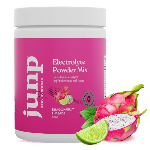 Junp Hydration Electrolyte Powder, Drink Mix, Hydration, Sugar Free, Gluten Free, 0 Calories, 0 Carbs, Keto Friendly, Non-GMO, Kosher, 90 Servings. (Dragonfruit Limeade)