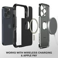 thumbnail image 3 of Vena vArmor Rugged Case for Apple iPhone 15 Pro (6.1"), (Military Grade Drop Protection / Armor) Magsafe Compatible and Heavy Duty Holster Belt Clip Cover with KickStand - Graphite Gray / Black, 3 of 8