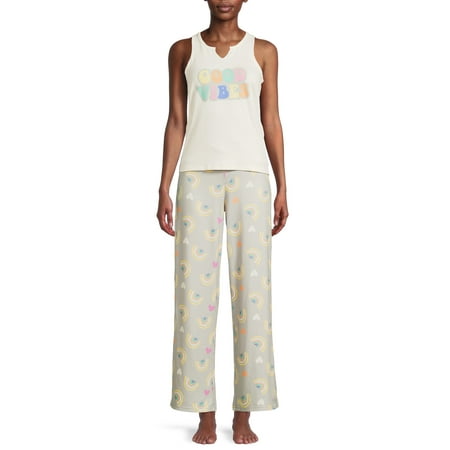 

Love At First Sight Junior s and Junior s Plus Tank Top and Graphic Pants Set 2-Piece