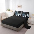 thumbnail image 3 of Manfei Sporty Motocross 7-Piece Twin Bedding，Speed Theme Bedding Comforter Set，Blue,Black Reversible, 3 of 7