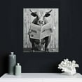 thumbnail image 4 of COMIO Black and white canvas cows in bathroom decoration picture interesting highland cow bathroom wall decoration humorous animal bathroom wall, bedroom, children's bathroom decoration, 4 of 4
