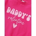 thumbnail image 6 of Bslissey Baby Girls Valentine's Day Sweatshirt Romper 3M 6M 12M 18M Long Sleeve Letter Heart Print Crew Neck Bodysuit Newborn Infant Cute Clothes for Casual Daily, 6 of 8