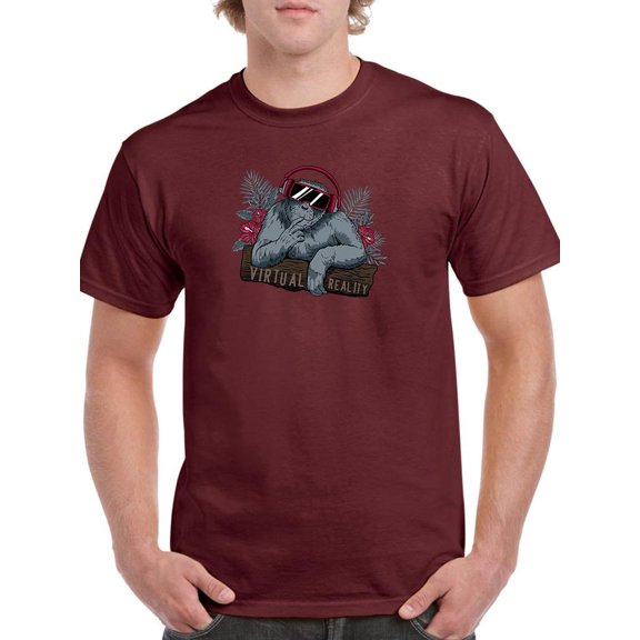 Virtual Reality Funny Monkey   T-Shirt Men -Image by Shutterstock, Male 3X-Large