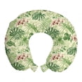 thumbnail image 1 of Floral Travel Pillow Neck Rest, Hand Drawn Demonstration of Various Leaves and Flowers, Memory Foam Traveling Accessory Airplane and Car, 12", Cream Multicolor, by Ambesonne, 1 of 2