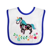 Inktastic Floral Skull Unicorn Sugar Style Dia De Los Muertos Girls Baby Bib