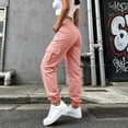 thumbnail image 7 of QIYAGBSA Women's Jogger Pants Elastic Waist Drawstring Multi Pocket Outdoor Hiking Casual Daily Wear (Pink XL), 7 of 7