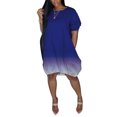 thumbnail image 1 of HIMONE Robe Tunique Grande Taille pour Femmes Chandail Manches Courtes Ourlet Élastique T-Shirt Robe Ample Dégradé de Couleur, 1 of 3