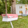 thumbnail image 4 of modbox USA Mid-Century Modern Curbside Mailbox | Two Tone (Pink/White), 4 of 4