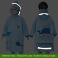 thumbnail image 4 of Blue Whale Chubasquero para niños y niñas, capa de lluvia, impermeable, impermeable, con capucha, impermeable, reutilizable, 5-6 años, 4 of 5