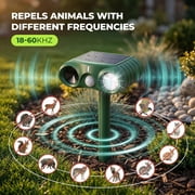 2 Pack Solar Cat Repellent for Gardens, Ultrasonic Animal Repeller with USB & Solar, Waterproof Cat Scarers for Gardens with Motion Sensor for Farm Squirrels Dogs Cats Foxes Birds