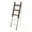 Thin - White on Brown, variant on Hallops Blanket Ladder 5 ft | Rustic Farmhouse Decor | Thick Black Wooden Shelf