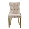 thumbnail image 6 of Tcbosik Upholstered Velvet Chairs Set of 2, Dining Chair with Button Tufted Back, Modern Accent Chair with Solid Wood Legs for Kitchen, Easy Assembly, Beige, 6 of 11