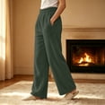 thumbnail image 4 of ClodeEU Women's Elastic Waist Fleece Wide Leg Lounge Pants ,Warm Winter Homewear Sleep Bottoms With Pockets ,Women's Plus XXXL, 4 of 5