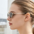 thumbnail image 6 of XQWJWLA Polarized Sunglasses - Retro Oval Sunglasses for Women Vintage 90s Y2K Trendy Designer Sunglasses, UV400 Protection(#C), 6 of 7