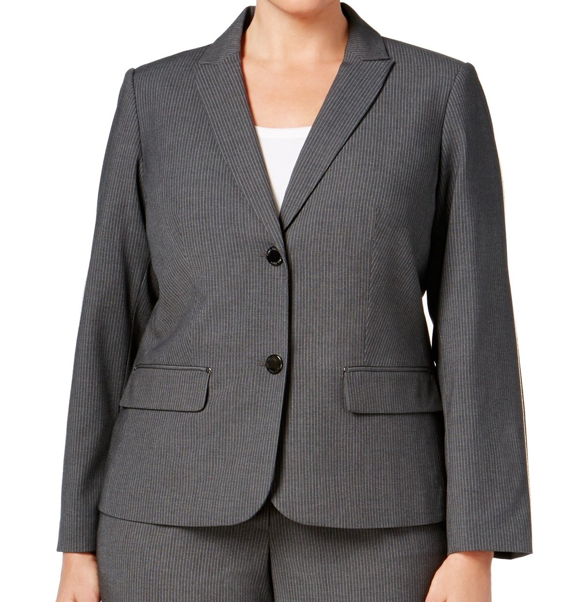 Calvin Klein Calvin Klein NEW Gray Womens Size 18W Plus Pinstriped