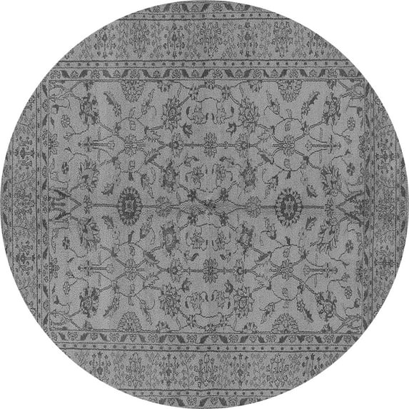 Ahgly Company Indoor Round Oriental Gray Traditional Area Rugs, 7' Round