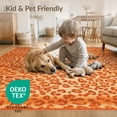 thumbnail image 4 of ODIKA 4'x6' Burnt Orange Cheetah Print Leopard Washable Area Rug Spotted Jungle Motif Botanical Scatter Wild Layout for Dorm Room, Small Living Stain Resistant Low Profile, Easy Care, 4 of 7