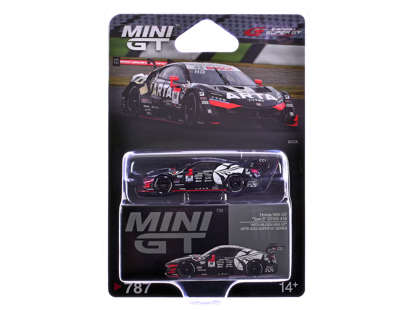 Honda NSX-GT "Type S" GT500 #16 "ARTA" "Super GT Series" (2023) Limited Edition 1/64 Diecast Model Car by Mini GT