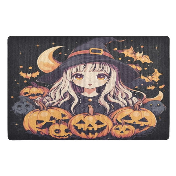 BZSMCE Floor Mats 32x20in Vibrant Anime Witch Creativity Doormats