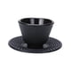thumbnail image 4 of Juego de posavasos de hierro fundido para taza de té, tetera creativa, taza de té asiática, color negro Posavasos redondo, 4 of 9