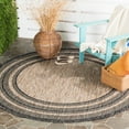thumbnail image 3 of SAFAVIEH Courtyard Ercan Bordered Indoor/Outdoor Area Rug, Ivory/Black, 10' x 10' Round, 3 of 5