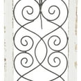thumbnail image 5 of DecMode White Wood Arched Window Inspired Scroll Wall Decor with Metal Scrollwork Relief, 5 of 16