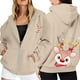 thumbnail image 1 of WILLBEST Sudadera Deportiva para Mujer Ladies' Christmas Printed Zipper Long Sleeved Pocket Drawstring Casual Hooded Sweatshirt 1976 Chica​​, 1 of 8