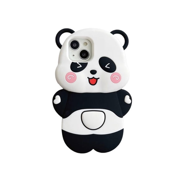 Funda KeQili para iPhone 12 de 6.1 pulgadas con bonitos dibujos animados de panda con ojos negros