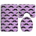 thumbnail image 1 of ABPHQTO Bigote de dibujos animados lindo Juego de alfombras de baño de 3 piezas Alfombra de baño Alfombra de contorno y tapa de inodoro ABPHQTO Cont-CHAPPLE-15769, 1 of 2