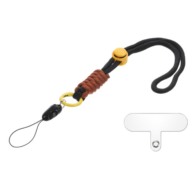 Unique Bargains Phone Lanyard with Lanyard Patch for All Smartphone Black 1 Pack