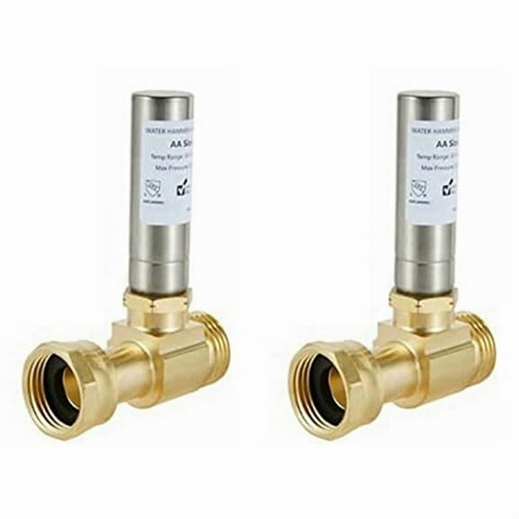 Qtmnekly S-241 Stainless Steel Water Hammer Eliminator for Washing Machines, 3/4 Inch Rotary Joint Stainless and Silver